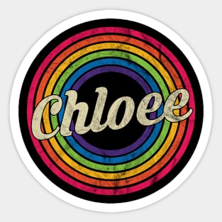 Chloee - Retro Rainbow Faded-Style Sticker